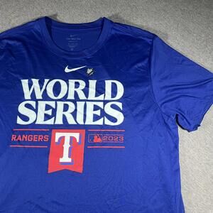 NWT MLB Nike DriFit Men’s XXL World Series Texas Rangers 2023 Champions TShirt